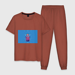 Пижама хлопковая мужская MERA, цвет: кирпичный