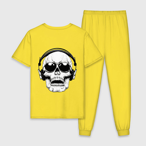 Мужская пижама Skull Music lover / Желтый – фото 2