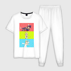 Пижама хлопковая мужская Межвидовые рецензенты, цвет: белый