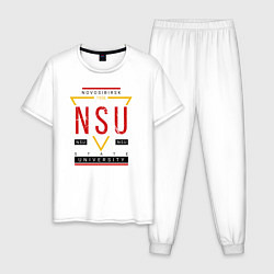 Пижама хлопковая мужская NSU, цвет: белый