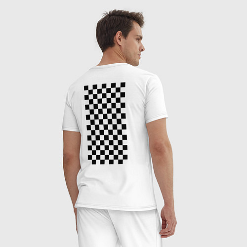 Мужская пижама Шахматный пол / Белый – фото 4