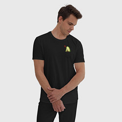 Пижама хлопковая мужская Авокадо в кармане, цвет: черный — фото 2