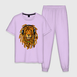 Пижама хлопковая мужская RastaLion, цвет: лаванда