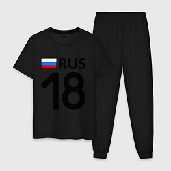 Пижама хлопковая мужская RUS 18 цвета черный — фото 1