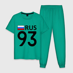 Пижама хлопковая мужская RUS 93, цвет: зеленый