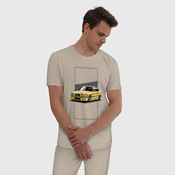 Пижама хлопковая мужская BMW E36, цвет: миндальный — фото 2
