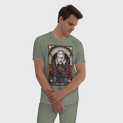 Пижама хлопковая мужская The Witcher, Geralt, Ведьмак,, цвет: авокадо — фото 2