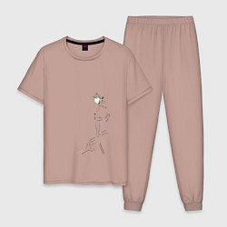 Пижама хлопковая мужская Кирито, цвет: пыльно-розовый