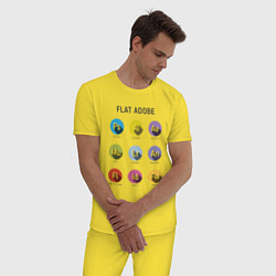 Пижама хлопковая мужская Flat Adobe, цвет: желтый — фото 2