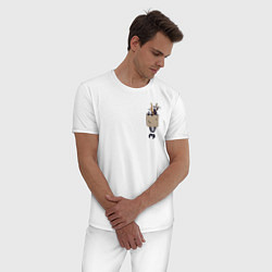 Пижама хлопковая мужская Панды, цвет: белый — фото 2