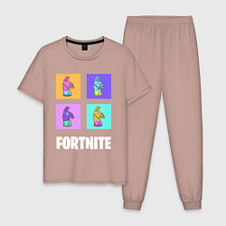 Пижама хлопковая мужская Фортнайт поп-ап, цвет: пыльно-розовый