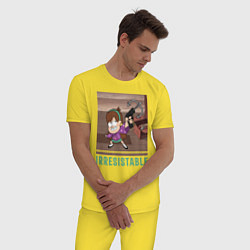 Пижама хлопковая мужская Мэйбл Пайнс, цвет: желтый — фото 2