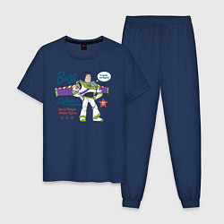 Пижама хлопковая мужская Buzz Lightyear, цвет: тёмно-синий