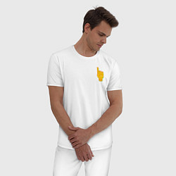 Пижама хлопковая мужская Ауф, цвет: белый — фото 2