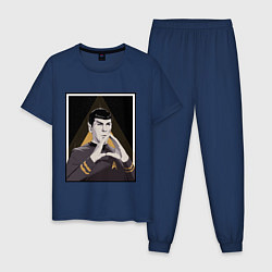 Пижама хлопковая мужская Spock Z, цвет: тёмно-синий