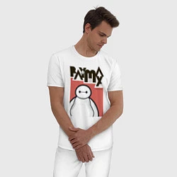 Пижама хлопковая мужская Бэймакс, цвет: белый — фото 2