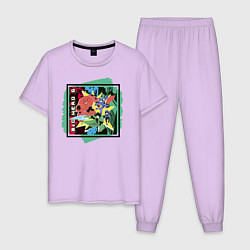 Пижама хлопковая мужская Big Hero 6, цвет: лаванда