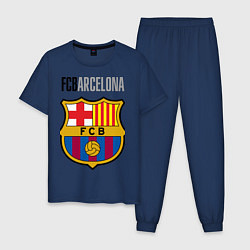 Пижама хлопковая мужская Barcelona FC, цвет: тёмно-синий