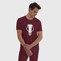 Пижама хлопковая мужская Bakugo t-shirt, цвет: меланж-бордовый — фото 2