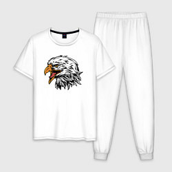 Пижама хлопковая мужская Орёл, цвет: белый
