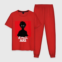 Пижама хлопковая мужская Mob psycho 100 Z, цвет: красный