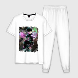 Пижама хлопковая мужская Mob psycho 100 Z, цвет: белый