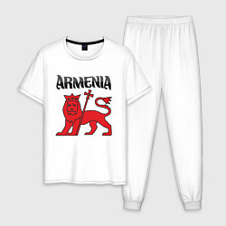 Пижама хлопковая мужская Армения, цвет: белый