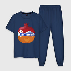 Пижама хлопковая мужская Армения, цвет: тёмно-синий