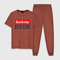 Пижама хлопковая мужская Little Big Suck My Dick 2020, цвет: кирпичный