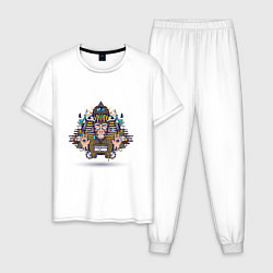 Пижама хлопковая мужская Тутанхамон, цвет: белый