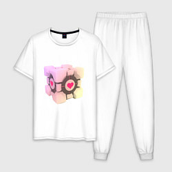 Пижама хлопковая мужская Companion Cube, цвет: белый