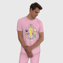 Пижама хлопковая мужская Джесси Пинкман, цвет: светло-розовый — фото 2