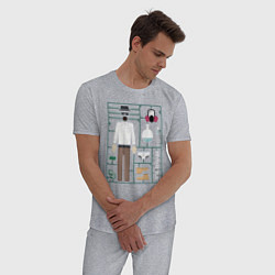 Пижама хлопковая мужская Heisenberg, цвет: меланж — фото 2