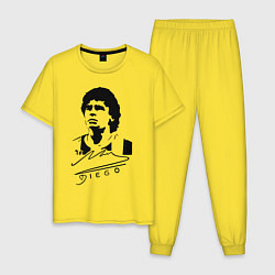 Пижама хлопковая мужская Diego Maradona, цвет: желтый