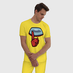Пижама хлопковая мужская AMONG US, цвет: желтый — фото 2