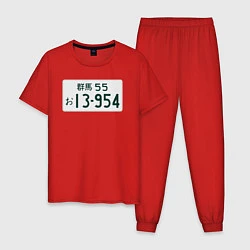 Пижама хлопковая мужская Initial D Номер, цвет: красный