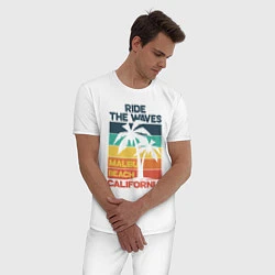 Пижама хлопковая мужская Калифорния, цвет: белый — фото 2