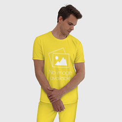 Пижама хлопковая мужская Изображение Отсутствует, цвет: желтый — фото 2