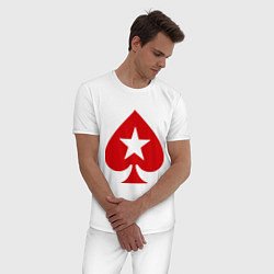 Пижама хлопковая мужская Покер Пики Poker Stars, цвет: белый — фото 2