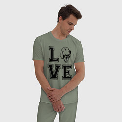 Пижама хлопковая мужская Лабрадор, цвет: авокадо — фото 2