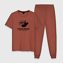 Пижама хлопковая мужская Yamalwear, цвет: кирпичный