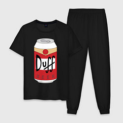 Пижама хлопковая мужская Duff Beer, цвет: черный