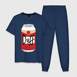 Пижама хлопковая мужская Duff Beer, цвет: тёмно-синий