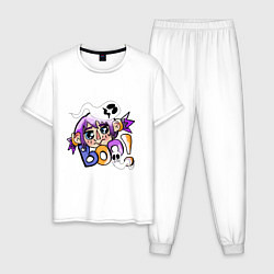 Пижама хлопковая мужская Boo!, цвет: белый