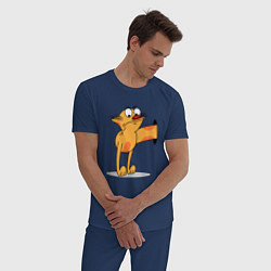 Пижама хлопковая мужская Котопес, цвет: тёмно-синий — фото 2