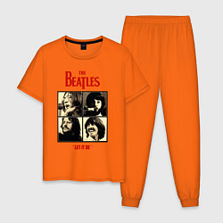 Пижама хлопковая мужская The Beatles LET IT BE цвета оранжевый — фото 1