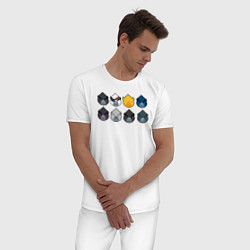 Пижама хлопковая мужская Бравл старс - Вороны, цвет: белый — фото 2