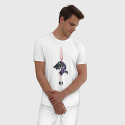 Пижама хлопковая мужская Евангилион, цвет: белый — фото 2
