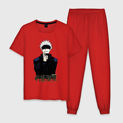 Пижама хлопковая мужская Jujutsu Kaisen - Satoru Gojou, цвет: красный