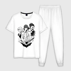 Пижама хлопковая мужская Тетрадь смерти Ягами Лайт, цвет: белый